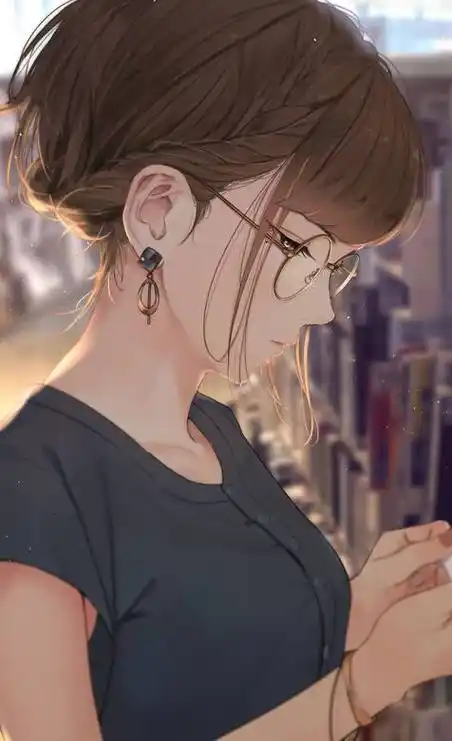 动漫少女侧脸手绘手机壁纸手绘短发守望先锋女性游戏人物侧脸画爱心