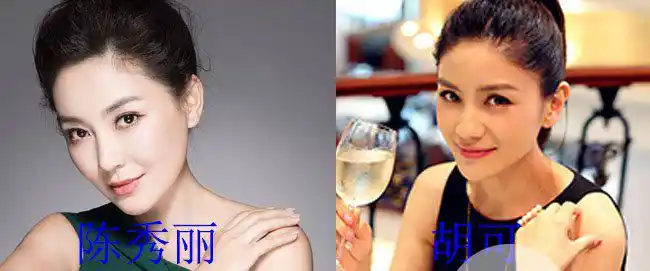 陈秀丽和胡可的对比照 太像粉丝傻傻分不出