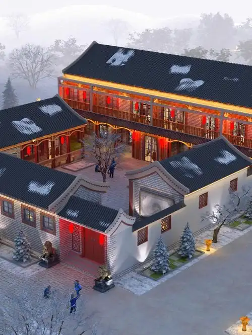 很有些老北京的味道哦#农村自建房  #别墅设计  #别墅豪宅  #四合院