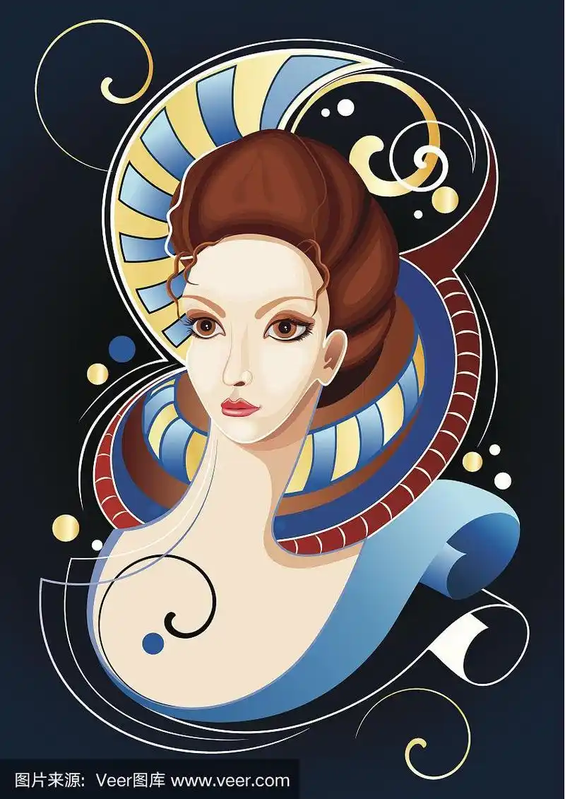 女孩的抽象肖像