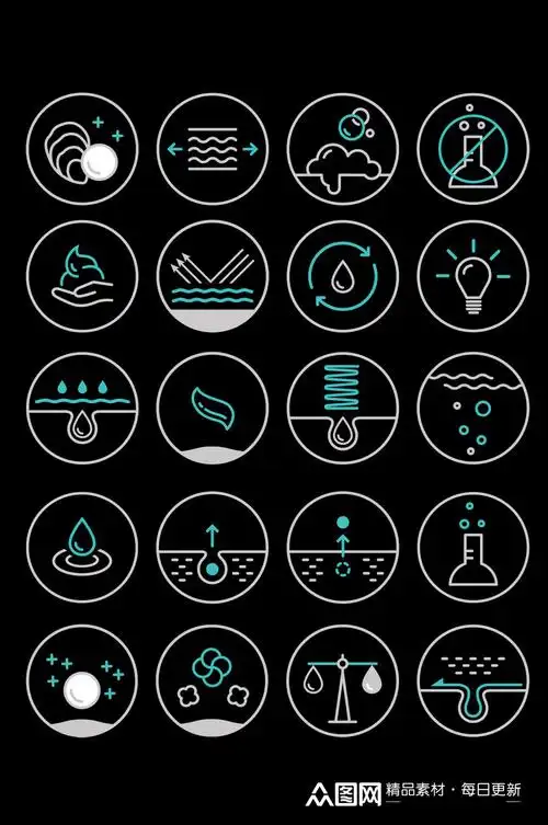 ui设计原创美妆护肤去油养肤图标免扣元素素材