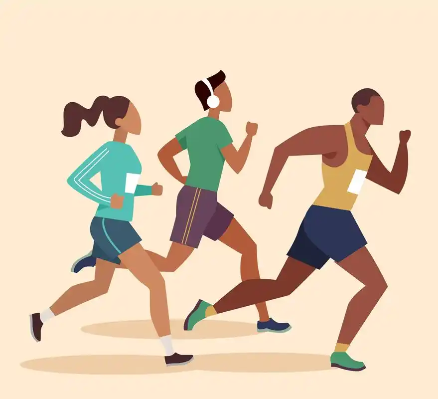 3个创意跑步健身人物矢量素材_体育运动_懒人图库