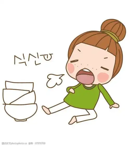 吃撑了卡通儿童图片