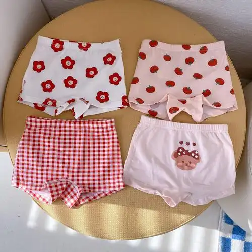 女童内裤儿童平角短裤女宝不夹屁屁宝宝中小童小女孩可爱四角底裤