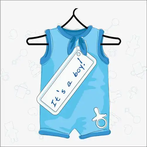 卡通男童服装矢量素材