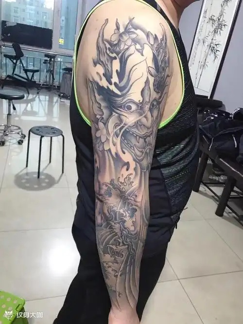 花臂_纹身图案手稿图片_郑雪冬的纹身作品集