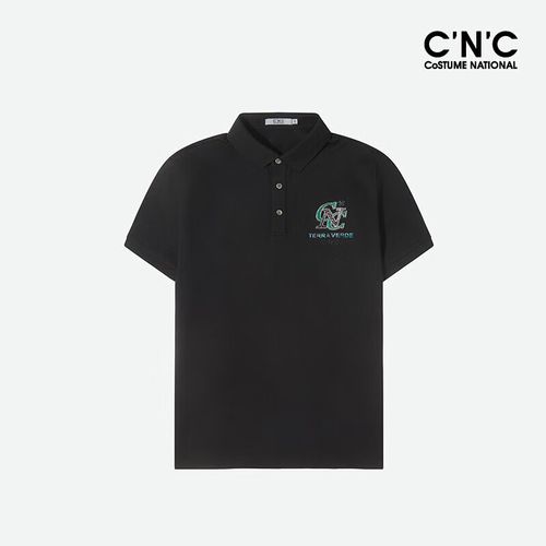 cnc【轻奢衣服】cnc男装23年春夏新款短袖polo衫男品牌logo烫钻t恤