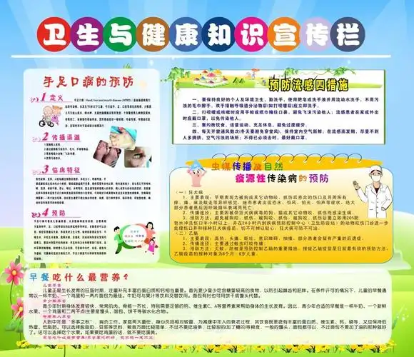 卫生与健康知识宣传栏展板免费下载(图片编号