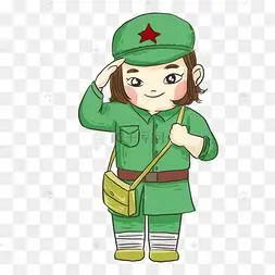 png下载psd学习雷锋好榜样帽子下载 png下载psd军人女红军敬礼手绘