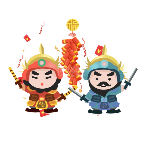 门神画简笔画门神画简笔画彩色