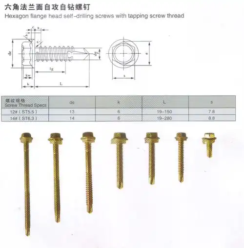 供应六角钻尾螺丝国标钻尾丝