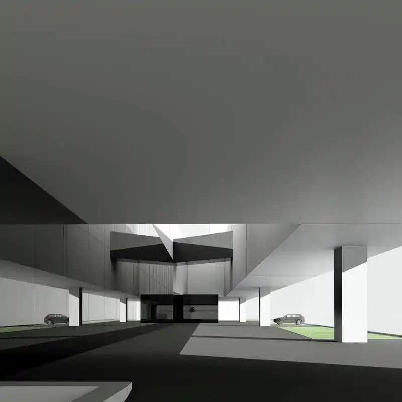 模型初现.#空间美学 xsl总部办公楼概念设计图(初稿) - 抖音