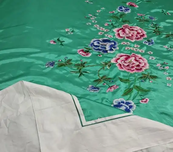 绣花被面 缎绸缎绣花刺绣被套婚庆杭州丝绸软缎被面结婚陪嫁被罩喜