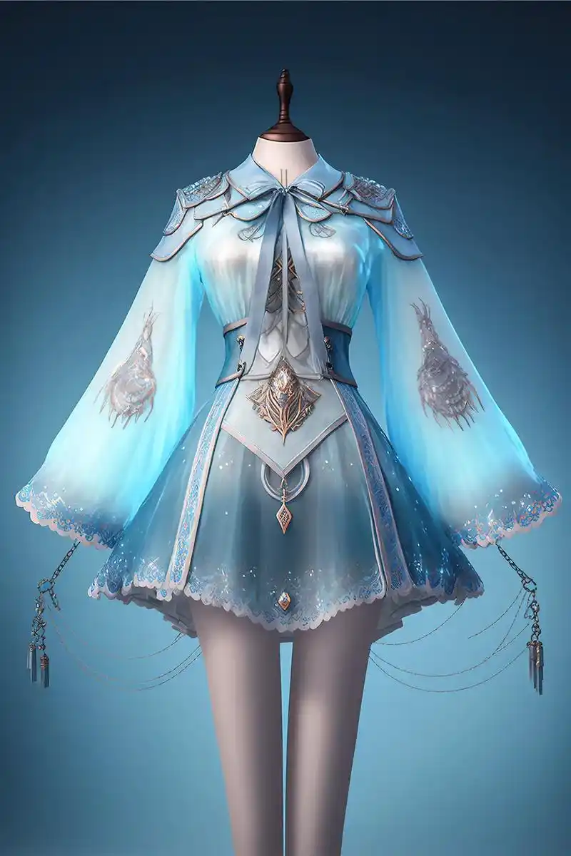 古风仙女裙(淡蓝色)二.#国风古韵 #服装设计 #汉元素 # - 抖音