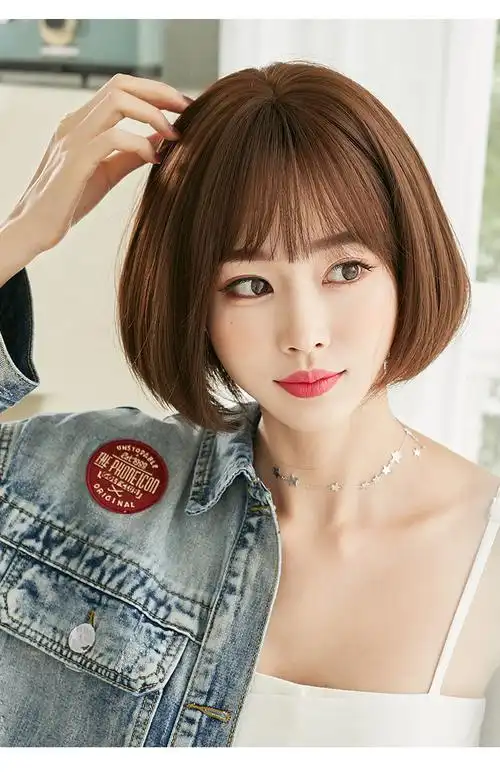 欧烁批发假发女短发波波头网红漫画刘海自然修脸齐耳内扣bobo头