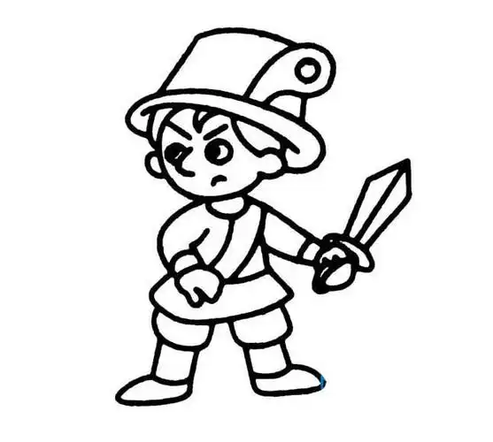 拿剑的小人简笔画拿剑的小人简笔画步骤图片大全