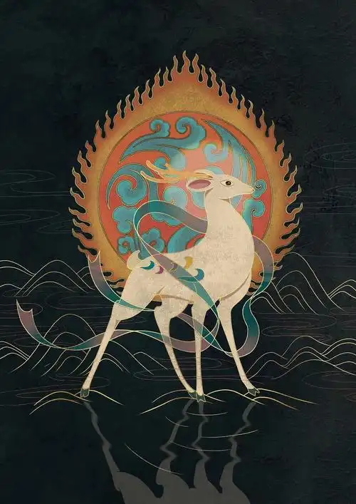 壁画飞天九色鹿