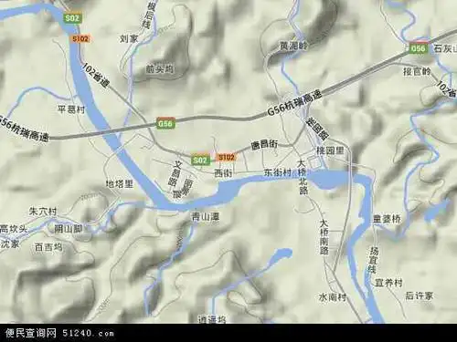 中国浙江省杭州市临安市昌化镇地图(卫星地图)