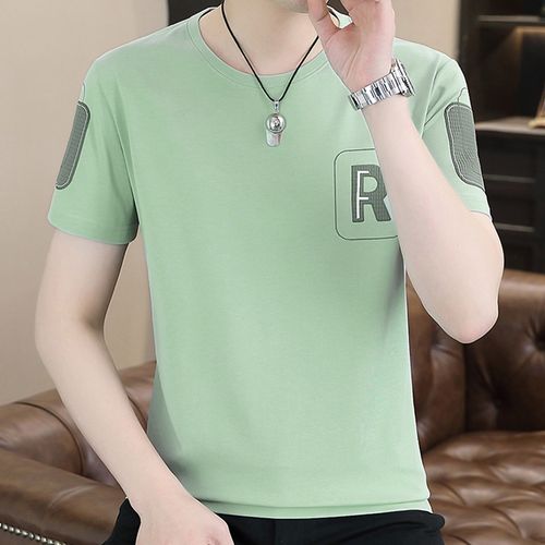 夏季男士t恤短袖圆领潮流体恤衫修身男装半袖学生帅气小衫衣服棉