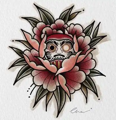 41张彩色达摩蛋纹身手稿