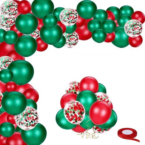 red green confetti balloons 12inch latex helium