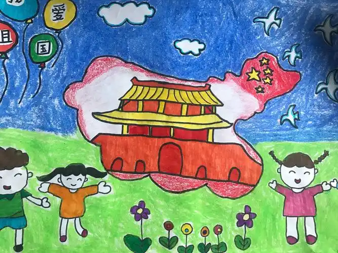 薛城区童心向祖国幼儿绘画作品欣赏