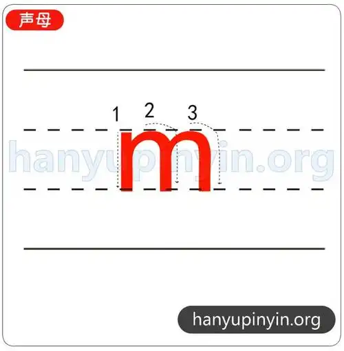 声母m的笔顺和笔画数