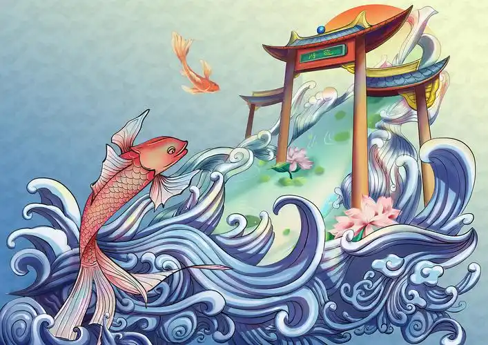 鱼跃龙门|插画|商业插画|爱做梦的皮卡 - 原创作品 - 站酷 (zcool)