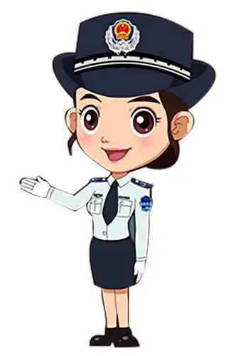 可爱的女交警素材