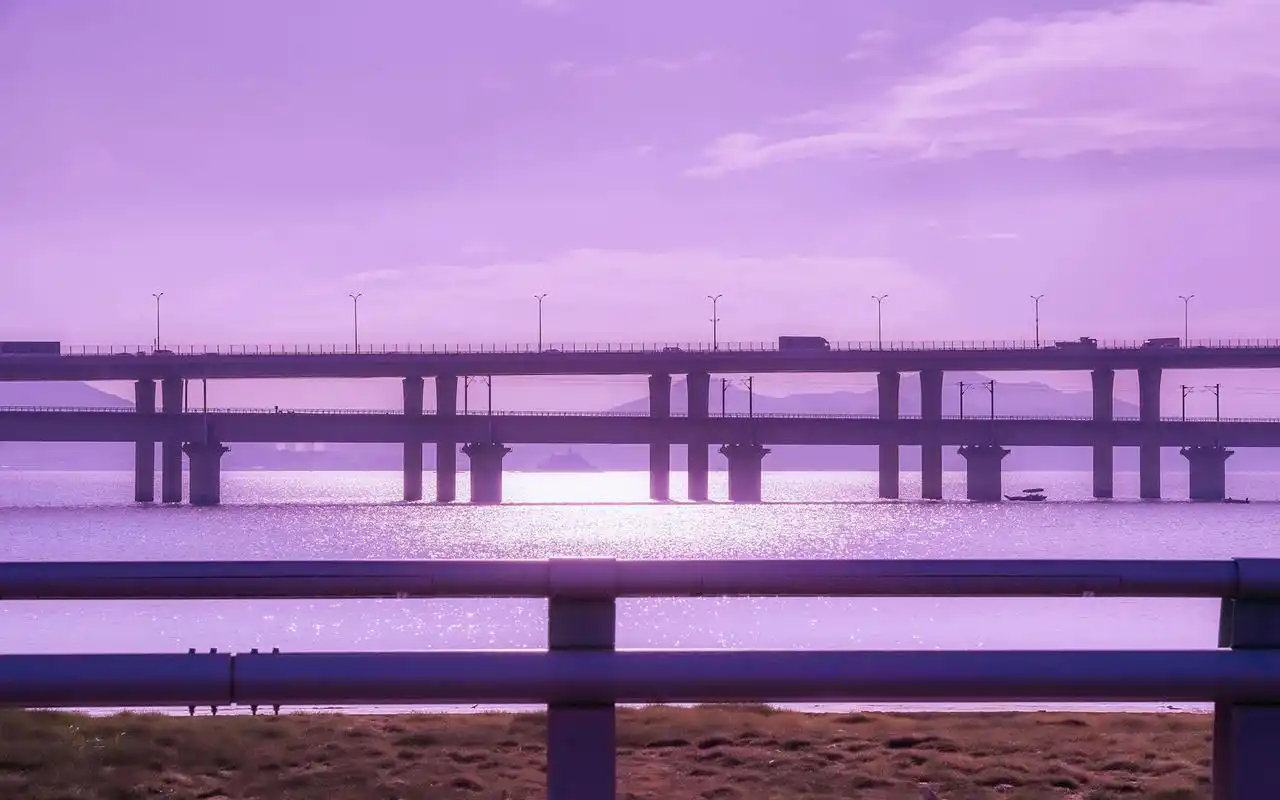 少女心粉紫色天空风景桌面壁纸