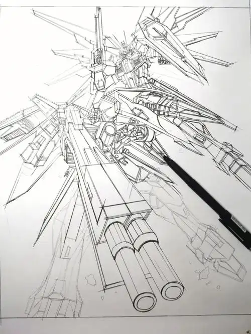 写生好久没画这么久了高达