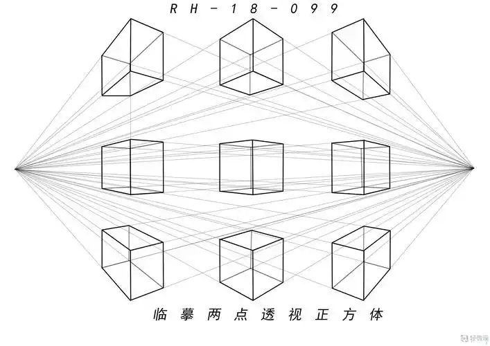 临摹两点透视正方体—美术基础两点透视的训练 举报