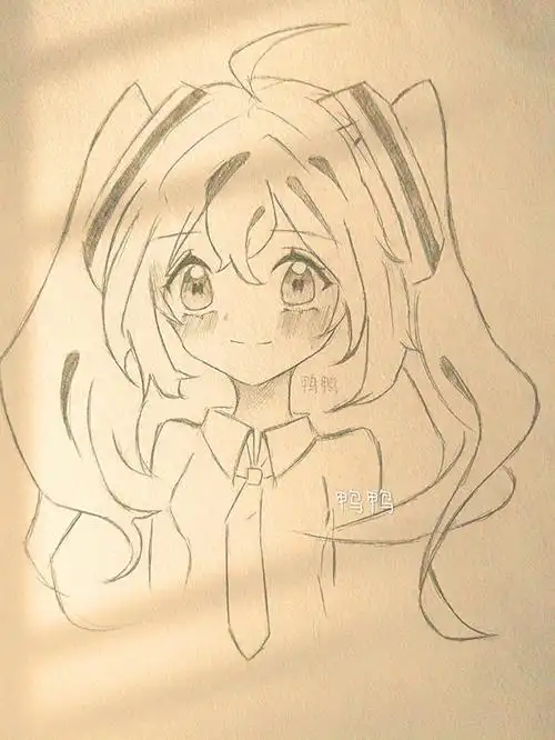 过程图#画画  #摸鱼  #画渣求大佬改画  #初音未来  #绘画过程