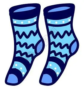 缝袜子插画-缝袜子卡通-绿色袜子插图白色背景的矢量插图-摄图网