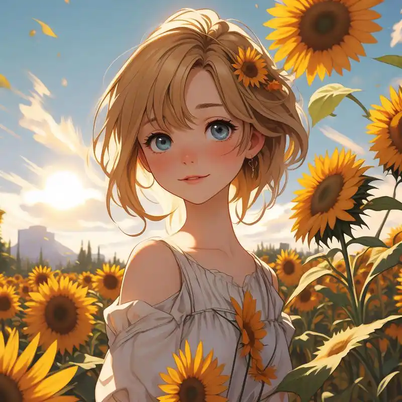 向日葵女孩头像,积极又向上97 向日葵花语是勇敢的去追求自己想要的