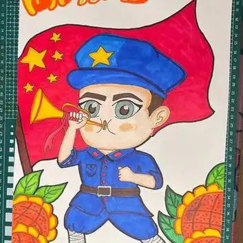 简笔画人物 小小红军