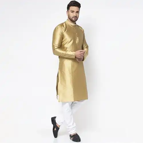 印度进口传统男装民族风丝绵提花巴袍中长上衣其他民族服装