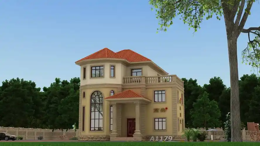 三层欧式别墅,造型清新淡雅,造型简约不简单.