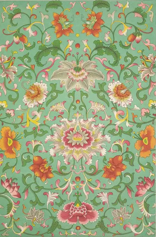 高清复杂鲜花中式传统纹样集锦中国风图片