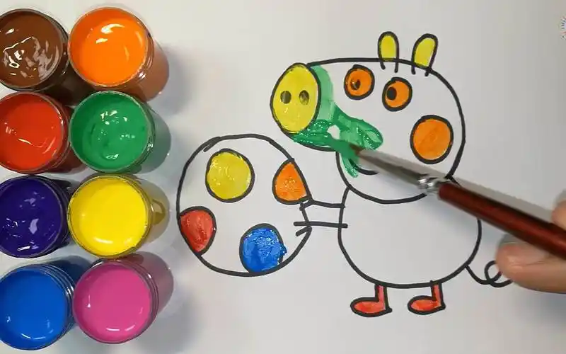 简笔儿童水彩大号水彩画儿童diy手工颜料画水粉画小朋友学画画简笔画