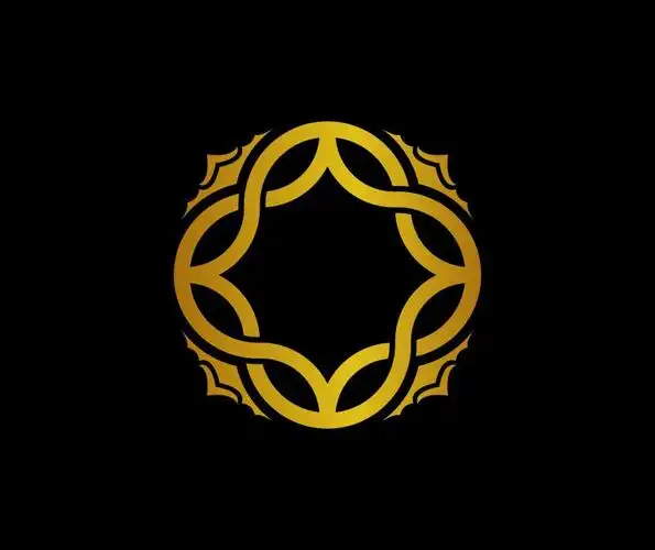 矢量金色豪华圆弧四边形创意标志