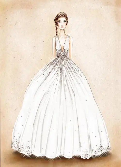 婚纱设计手稿|服装|正装/礼服|milanfashioncam - 原创作品 - 站酷