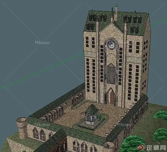 某地英式风格城堡建筑设计su模型