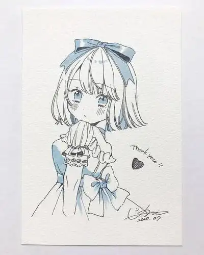 马克笔手绘 |洛丽塔漫画少女手绘~_星球