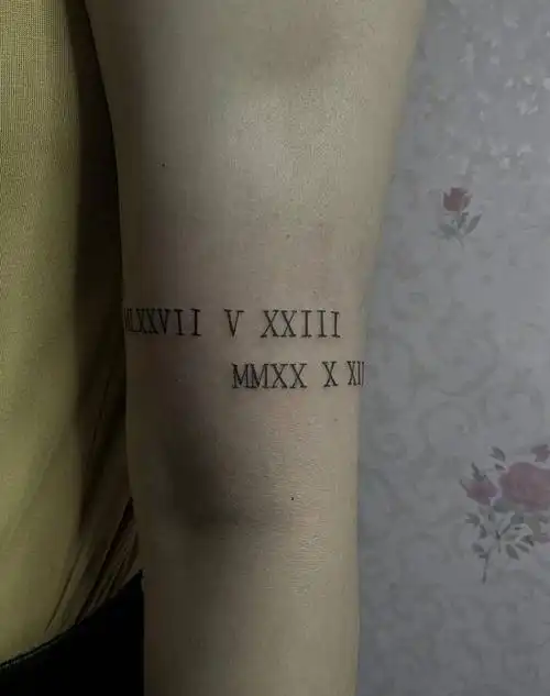生日,罗马数字纹身图片_手臂纹身图案