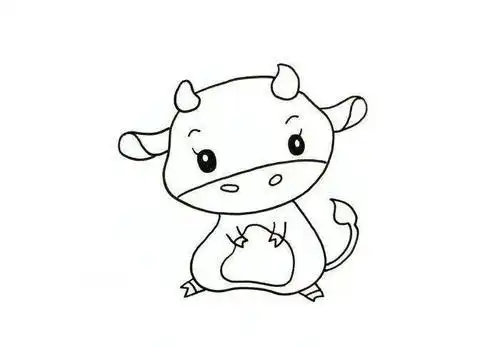 小牛简笔画可爱儿童