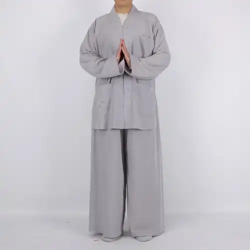珍妮羊相牌僧服季薄款特种褂僧人透气舒适僧衣小褂男女浅灰色23