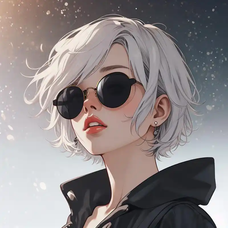 99短发女生的霸气不露脸头像99