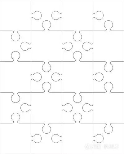 拼图空白模板或切割指南
