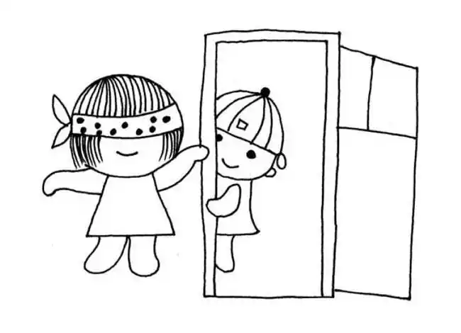 捉迷藏游戏简笔画